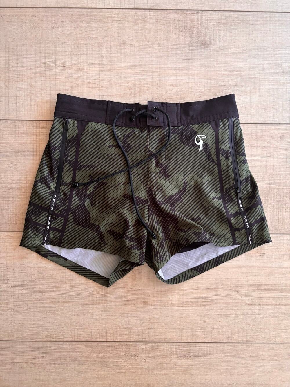 Tucann Camo Athletic Running Shorts Drawstring Performance Training Activewear